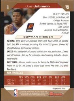 2004-05 Bowman - Gold #79 Joe Johnson Back