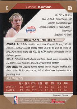 2004-05 Bowman - Gold #85 Chris Kaman Back