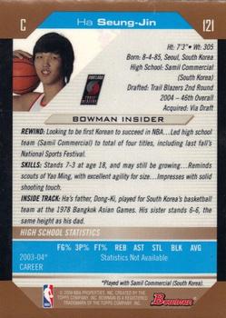 2004-05 Bowman - Gold #121 Ha Seung-Jin Back