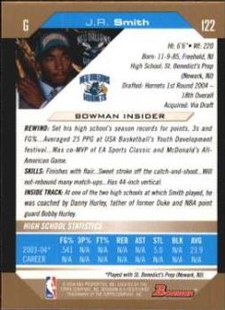 2004-05 Bowman - Gold #122 J.R. Smith Back
