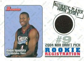 2004-05 Bowman - Rookie Registration Relics #ROR-AI Andre Iguodala Front
