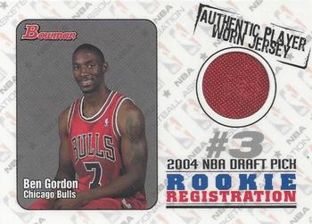 2004-05 Bowman - Rookie Registration Relics #ROR-BG Ben Gordon Front