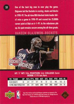 1999-00 Upper Deck Hardcourt #19 Hakeem Olajuwon Back