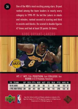1999-00 Upper Deck Hardcourt #26 Kobe Bryant Back