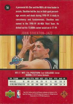 1999-00 Upper Deck Hardcourt #56 John Stockton Back
