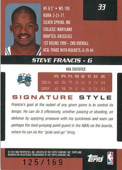 2004-05 Bowman Signature - 169 #33 Steve Francis Back