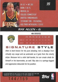 2004-05 Bowman Signature - 169 #35 Ray Allen Back