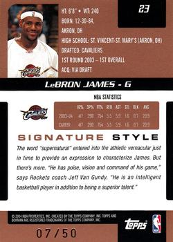 2004-05 Bowman Signature - 50 #23 LeBron James Back