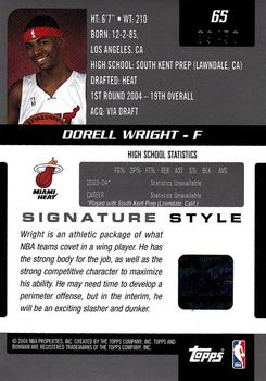 2004-05 Bowman Signature - 50 #65 Dorell Wright Back