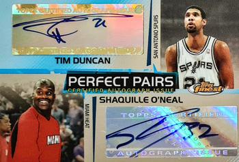 2004-05 Finest - Perfect Pairs Autographs #PP-OD Shaquille O'Neal / Tim Duncan Front