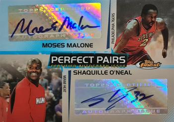 2004-05 Finest - Perfect Pairs Autographs #PP-OM Shaquille O'Neal / Moses Malone Front