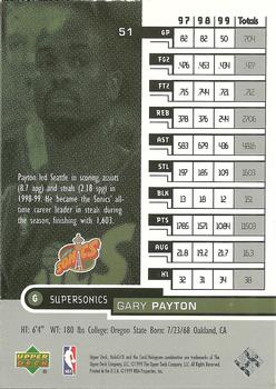 1999-00 Upper Deck HoloGrFX #51 Gary Payton Back
