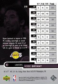 1999-00 Upper Deck HoloGrFX #28 Kobe Bryant Back