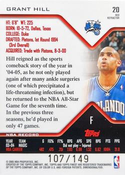 2004-05 Finest - Refractors Red #20 Grant Hill Back