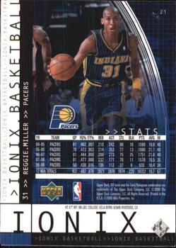 1999-00 Upper Deck Ionix #21 Reggie Miller Back