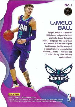 2020-21 Panini Recon - Rookie Recon #1 LaMelo Ball Back
