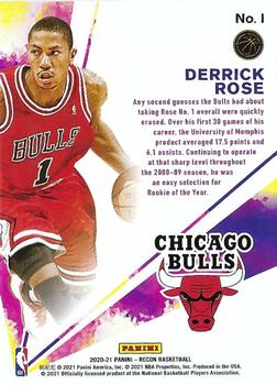 2020-21 Panini Recon - Rookie Review #1 Derrick Rose Back