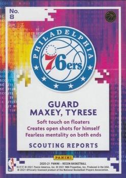 2020-21 Panini Recon - Scouting Reports #8 Tyrese Maxey Back