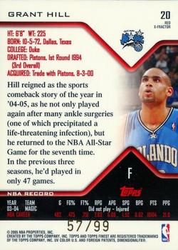 2004-05 Finest - X-Fractors Red #20 Grant Hill Back