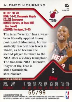 2004-05 Finest - X-Fractors Red #85 Alonzo Mourning Back
