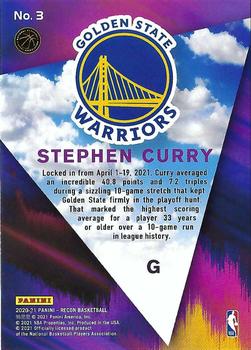 2020-21 Panini Recon - Sky's the Limit #3 Stephen Curry Back