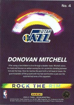 2020-21 Panini Recon - Rock the Rim #4 Donovan Mitchell Back