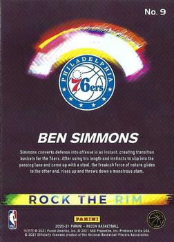 2020-21 Panini Recon - Rock the Rim #9 Ben Simmons Back