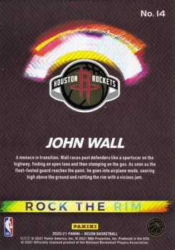 2020-21 Panini Recon - Rock the Rim #14 John Wall Back