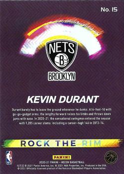 2020-21 Panini Recon - Rock the Rim #15 Kevin Durant Back