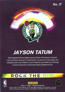 2020-21 Panini Recon - Rock the Rim #17 Jayson Tatum Back