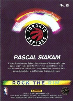 2020-21 Panini Recon - Rock the Rim #21 Pascal Siakam Back