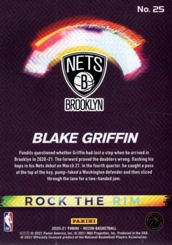 2020-21 Panini Recon - Rock the Rim #25 Blake Griffin Back