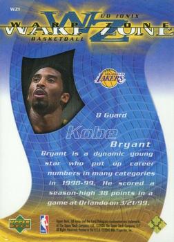 1999-00 Upper Deck Ionix - Warp Zone #WZ1 Kobe Bryant Back