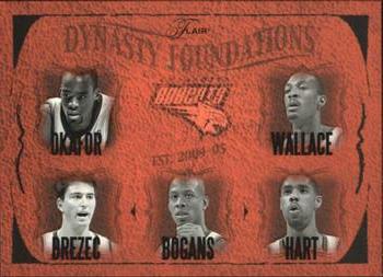 2004-05 Flair - Dynasty Foundations #NNO Emeka Okafor / Gerald Wallace / Primoz Brezec / Keith Bogans / Jason Hart Front