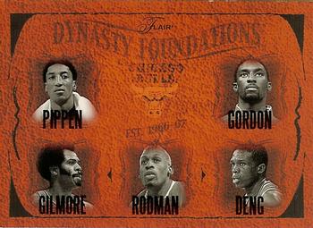 2004-05 Flair - Dynasty Foundations #NNO Scottie Pippen / Ben Gordon / Artis Gilmore / Dennis Rodman / Luol Deng Front