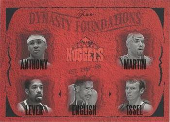2004-05 Flair - Dynasty Foundations #NNO Carmelo Anthony / Kenyon Martin / Lafayette Lever / Alex English / Dan Issel Front