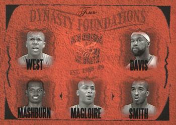 2004-05 Flair - Dynasty Foundations #NNO David West / Baron Davis / Jamal Mashburn / Jamaal Magloire / J.R. Smith Front