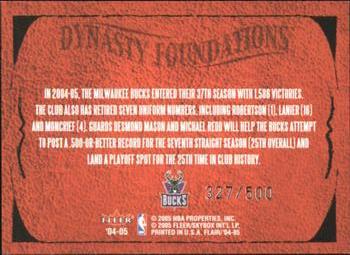 2004-05 Flair - Dynasty Foundations Gold #NNO Oscar Robertson / Bob Lanier / Sidney Moncrief / Desmond Mason / Michael Redd Back