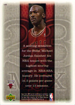 1999-00 Upper Deck MVP #195 Michael Jordan Back