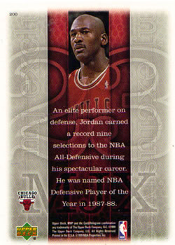 1999-00 Upper Deck MVP #200 Michael Jordan Back