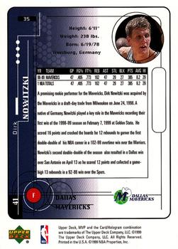1999-00 Upper Deck MVP #35 Dirk Nowitzki Back