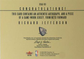 2004-05 Flair - Significant Signings (25) #SS-RJ Richard Jefferson Back