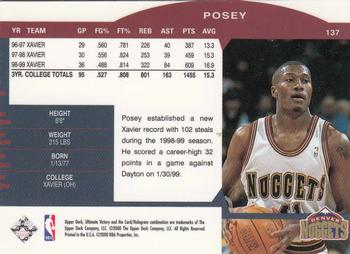 1999-00 Upper Deck Ultimate Victory #137 James Posey Back