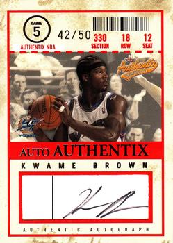 2004-05 Fleer Authentix - Auto Authentix #AA-KB Kwame Brown Front