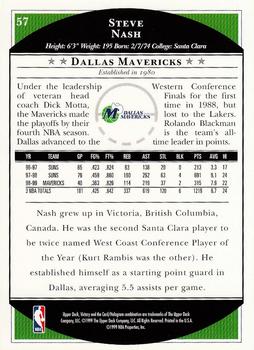 1999-00 Upper Deck Victory #57 Steve Nash Back