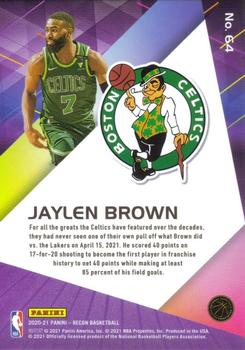 2020-21 Panini Recon - Holo Pink #64 Jaylen Brown Back