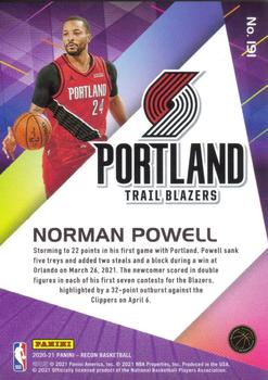 2020-21 Panini Recon - Holo Red #191 Norman Powell Back