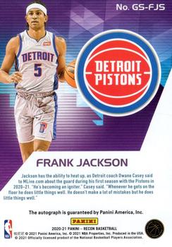 2020-21 Panini Recon - Glorified Signatures #GS-FJS Frank Jackson Back