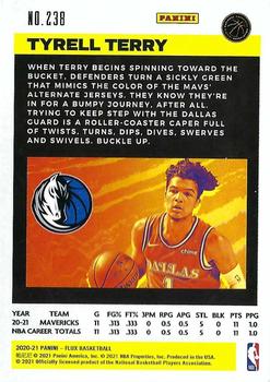 2020-21 Panini Flux #238 Tyrell Terry Back