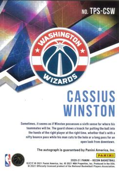 2020-21 Panini Recon - True Potential Signatures Red #TPS-CSW Cassius Winston Back